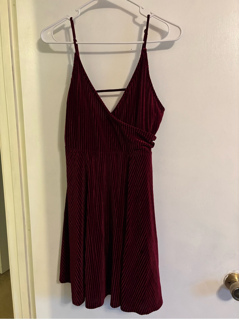Forever 21 Burgundy Velvet Wrap Mini Dress